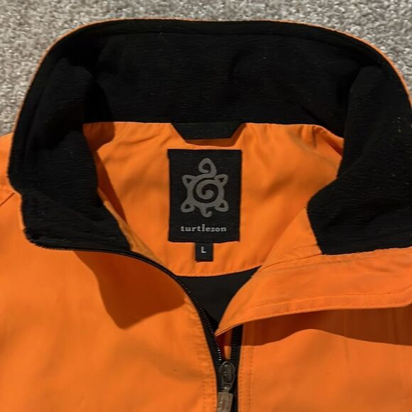 Mesh Lined Fleece Orange Turtleson Performance Golf Vest Jacket L Collegiate - Picture 2 of 5
